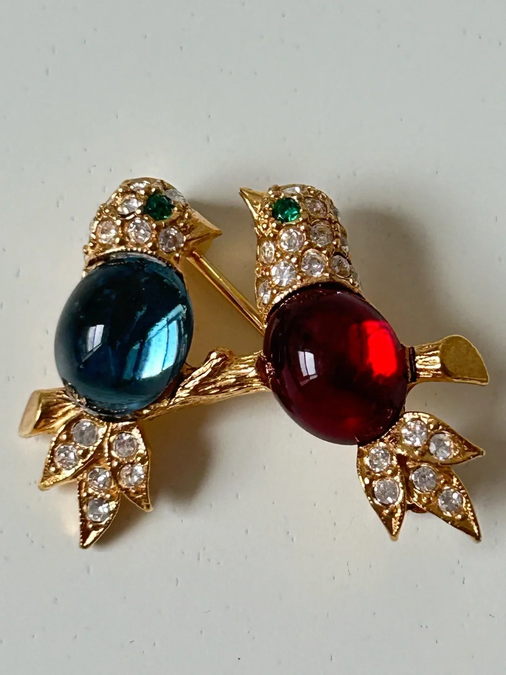Vintage Flamingo and Sailboat Brooch 2pc Set